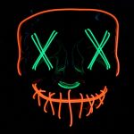 Purge EL Wire 2 COLOR Glow Light up Mask Orange-Green