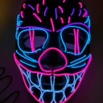 LED Glow Mask Purple Pink Blue PURGE CAT