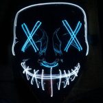 Purge EL Wire 2 COLOR Glow Light up Mask Blue/White