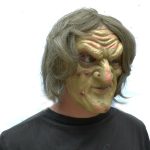 Realistic creepy Old Lady Mask with Hair