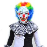 Mens Clown Costume  Black and White with Mask Curly Moe