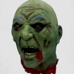 Life Size Severed Head BALD GREEN ZOMBIE