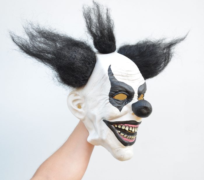 Scary Black & White Halloween Clown Mask