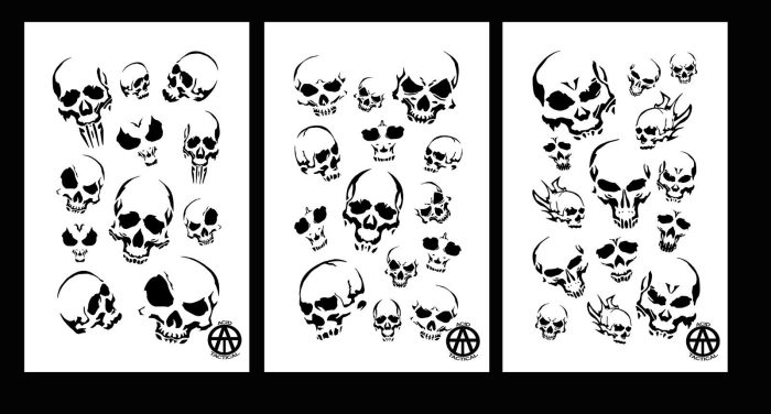 skull stencils, skeleton stencils, halloween stencils, craft