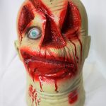 Hanging Head Prop Human Jack O'lantern carved face