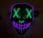 Purge EL Wire 2 COLOR Glow Light up Mask Purple Green - Image 7