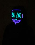 Purge EL Wire 2 COLOR Glow Light up Mask Purple Green - Image 11