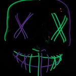 El Wire Halloween Mask Light Up - Purple / Green