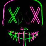El Wire Halloween Mask Light Up - Pink / Green