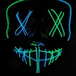 El Wire Halloween Mask Light Up - Blue / Green