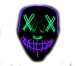 Purge EL Wire 2 COLOR Glow Light up Mask Purple Green