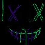 El Wire Halloween Mask Light Up - Purple / Green - Image 6