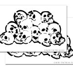 Skull Pile Painting Airbrush Craft Stencils 2 PACK